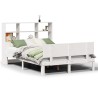 Lit bibliothèque sans matelas blanc 140x190 cm bois pin massif 