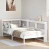 Lit bibliothèque sans matelas blanc 90x200cm bois de pin massif 