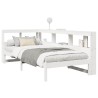 Lit bibliothèque sans matelas blanc 90x200cm bois de pin massif 