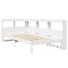 Lit bibliothèque sans matelas blanc 90x200cm bois de pin massif 