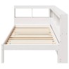Lit bibliothèque sans matelas blanc 90x200cm bois de pin massif 