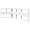 Lit bibliothèque sans matelas blanc 90x200cm bois de pin massif 