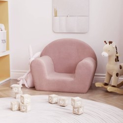 Canapé pour enfants rose peluche douce 