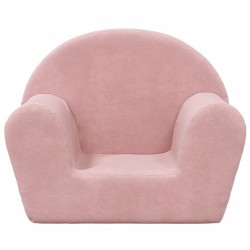 Canapé pour enfants rose peluche douce 