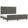 Cadre de lit sans matelas gris foncé 160x200 cm velours 