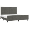 Cadre de lit sans matelas gris foncé 160x200 cm velours 