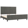 Cadre de lit sans matelas gris foncé 160x200 cm velours 