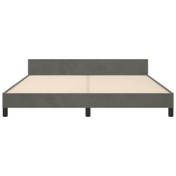 Cadre de lit sans matelas gris foncé 160x200 cm velours 