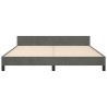 Cadre de lit sans matelas gris foncé 160x200 cm velours 