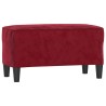 Banc Rouge bordeaux 70x35x41 cm Velours 
