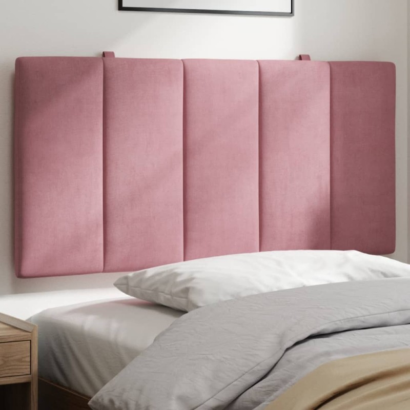Coussin de tête de lit rose 100 cm velours 