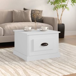 Table basse blanc 50x50x35 cm bois d'ingénierie 