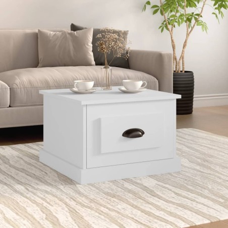 Table basse blanc 50x50x35 cm bois d'ingénierie 