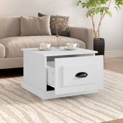 Table basse blanc 50x50x35 cm bois d'ingénierie 