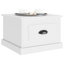 Table basse blanc 50x50x35 cm bois d'ingénierie 