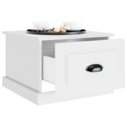 Table basse blanc 50x50x35 cm bois d'ingénierie 