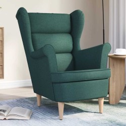 Fauteuil vert foncé 74x84x100 cm tissu 