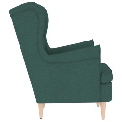 Fauteuil vert foncé 74x84x100 cm tissu 