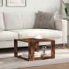 Table basse chêne fumé 51,5x51,5x30 cm bois d'ingénierie 