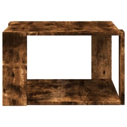 Table basse chêne fumé 51,5x51,5x30 cm bois d'ingénierie 