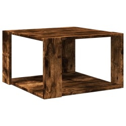 Table basse chêne fumé 51,5x51,5x30 cm bois d'ingénierie 