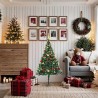 Arbre de Noël artificiel pré-éclairé avec boules vert 150 cm 