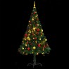 Arbre de Noël artificiel pré-éclairé avec boules vert 150 cm 