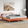 Cadre de lit sans matelas cire marron 200x200cm bois pin massif 