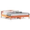 Cadre de lit sans matelas cire marron 200x200cm bois pin massif 