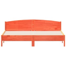 Cadre de lit sans matelas cire marron 200x200cm bois pin massif 