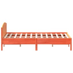 Cadre de lit sans matelas cire marron 200x200cm bois pin massif 