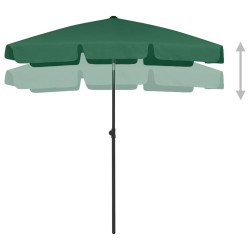 Parasol de plage vert 180x120 cm 
