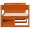 Cadre de lit sans matelas cire marron 100x200cm bois pin massif 