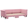 Lit de jour avec gigogne sans matelas rose 80x200 cm 