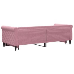 Lit de jour avec gigogne sans matelas rose 80x200 cm 