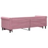 Lit de jour avec gigogne sans matelas rose 80x200 cm 