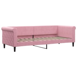Lit de jour avec gigogne sans matelas rose 80x200 cm 