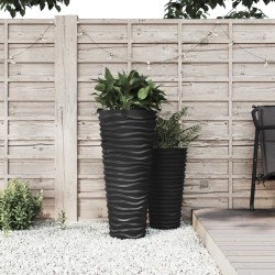Jardinière et intérieur amovible anthracite aspect rainuré 