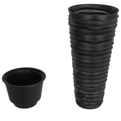 Jardinière et intérieur amovible anthracite aspect rainuré 