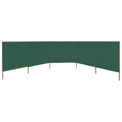 Paravent 5 panneaux Tissu 600 x 80 cm Vert 