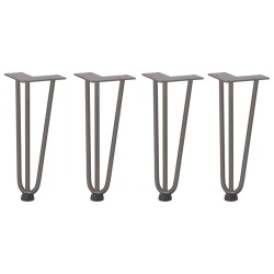 Pieds en épingle à cheveux pour table basse 4 pièces Acier naturel 30 cm Acier massif 