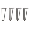 Pieds en épingle à cheveux pour table basse 4 pièces Acier naturel 30 cm Acier massif 