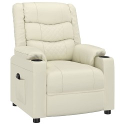 Fauteuil inclinable électrique Crème Similicuir 