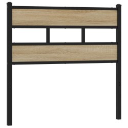 Tête de lit chêne sonoma 80 cm fer et bois d’ingénierie 