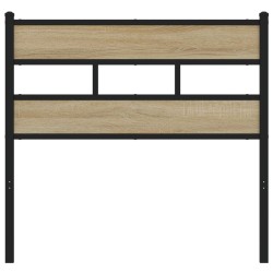 Tête de lit chêne sonoma 80 cm fer et bois d’ingénierie 