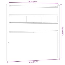 Tête de lit chêne sonoma 80 cm fer et bois d’ingénierie 