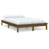 Cadre de lit sans matelas marron miel 200x200 cm bois massif 