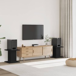 Supports de haut-parleurs 2 pcs noir bois d'ingénierie 