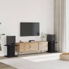Supports de haut-parleurs 2 pcs noir bois d'ingénierie 