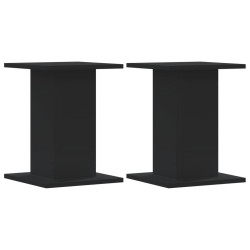 Supports de haut-parleurs 2 pcs noir bois d'ingénierie 